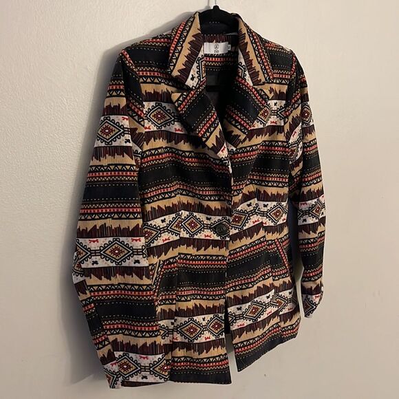 ZIZI Aztec print corduroy blazer medium Aspen Western - Picture 4 of 13
